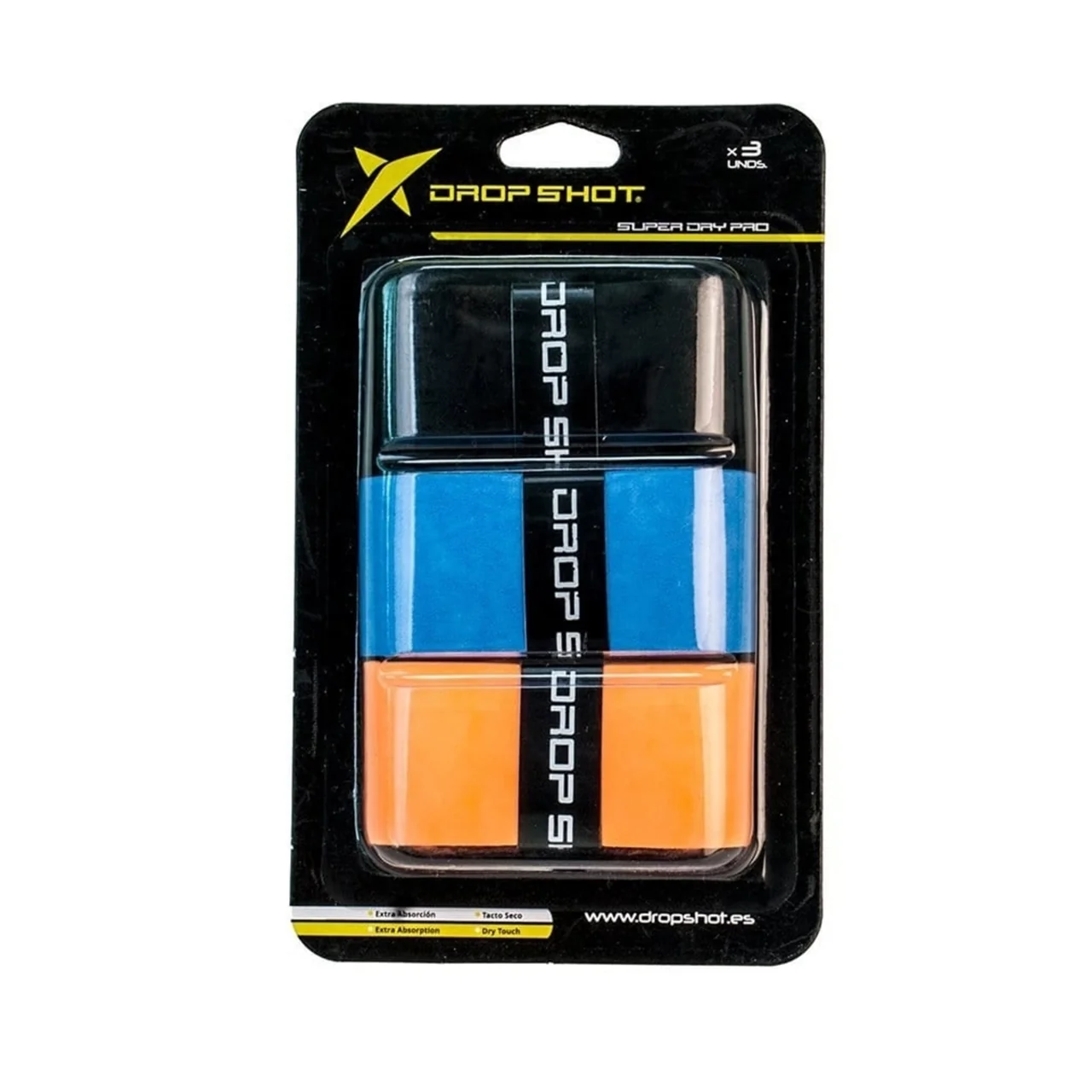 Drop Shot Overgrip Super Dry Pro 3-pack Black/Blue/Orange